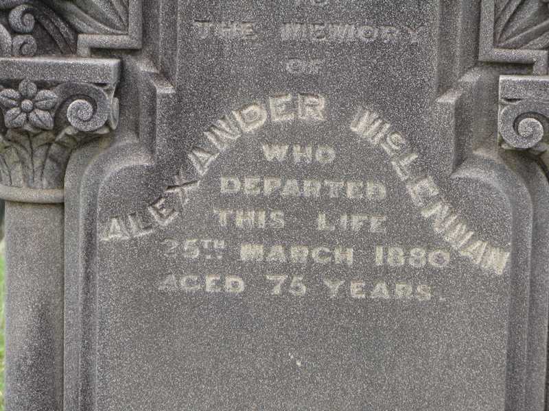 Photo of headstones/Alexander McLennan d1880 hdstn Sth Grafton
